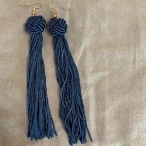 Panacea navy knott tassel earrings